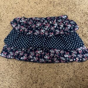 Magenta Navy Floral Boho Dress with Pink and Mint Flowers